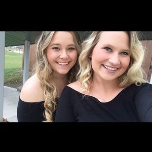 Black off the shoulder top